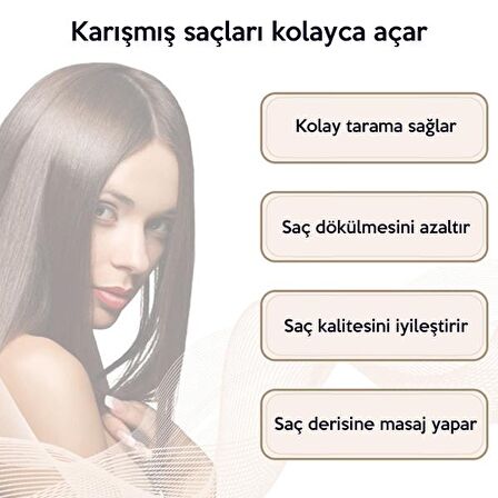 EZERE Siyah Saç Açma Ve Tarama Fırçası Saç Tarağı SİYAH