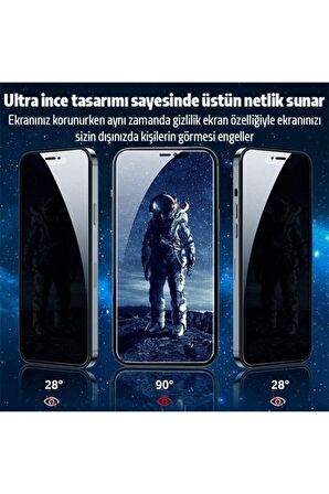 İPhone 12 Pro Max Privacy Gizli Hayalet Tempered Cam Ekran Koruyucu RZ