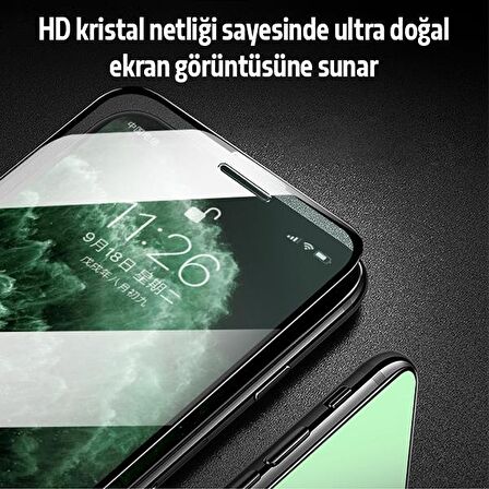 ALLY İPhone 11 -XR Anti -Blue Green Light Göz Korumalı Tempered Full Ekran Koruyucu SİYAH