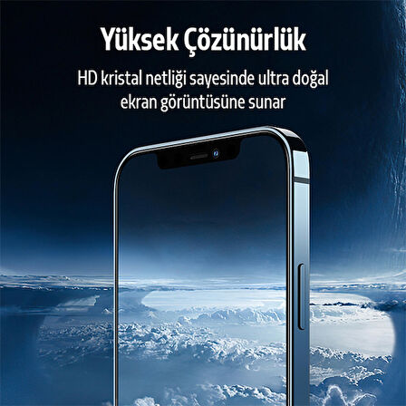 İPhone 12 Mini 2İN1 Full Glue Tempered Cam Ekran Koruyucu +Kamera Lens Set