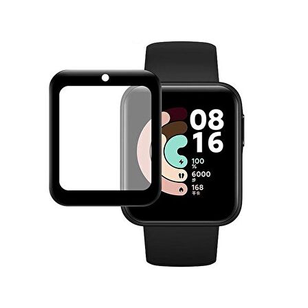 Xiaomi Mi Watch Lite 3D Full Kavisli PMMA Cam Ekran Koruyucu SİYAH