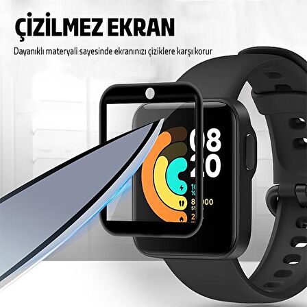 Xiaomi Mi Watch Lite 3D Full Kavisli PMMA Cam Ekran Koruyucu SİYAH