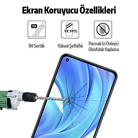 Xiaomi Mi 11 Lite Full Glue Full Kaplama Tempered Cam Ekran Koruyucu SİYAH