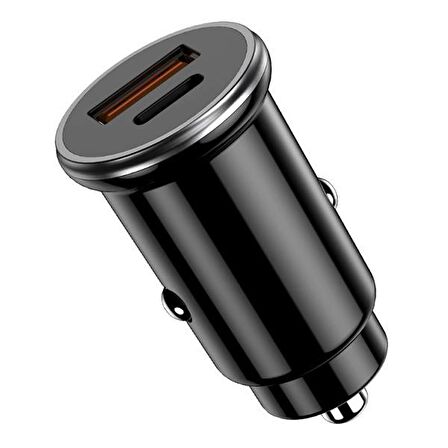 ALLY 20W PD Type-C USB Çıkış Hızlı Araç Çakmak Şarj Cihazı SİYAH