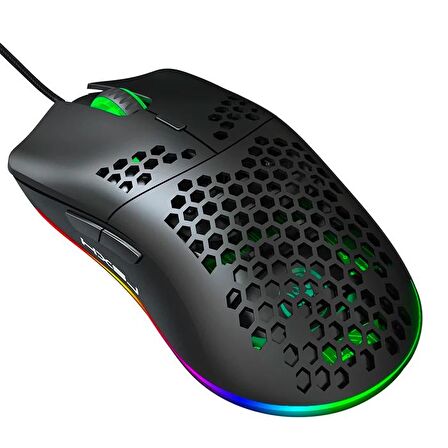 Ally HXSJ J900 USB Kablolu RGB Dpi Oyuncu Mouse Gaming Mouse SİYAH