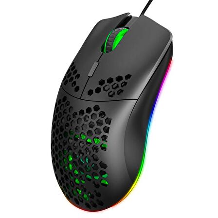 Ally HXSJ J900 USB Kablolu RGB Dpi Oyuncu Mouse Gaming Mouse SİYAH