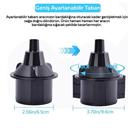 ALLY HS-P05 Universal Araç İçi Telefon Tutucu - Yemek Masası SİYAH
