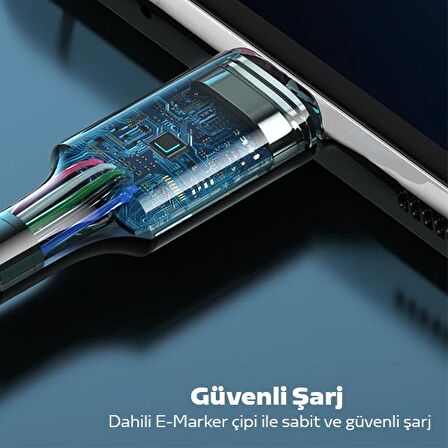 ALLY USB Type-C PD3.1 100W(20V-5A) Hızlı Veri Şarj Kablosu 1metre SİYAH