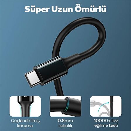 ALLY USB Type-C PD3.1 100W(20V-5A) Hızlı Veri Şarj Kablosu 1metre SİYAH