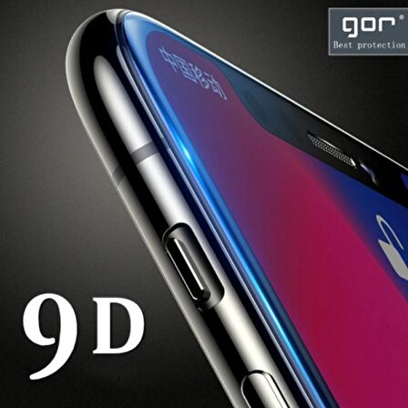 GOR İPhone 11 Pro Max -XS Max 9D Hardening Tempered Full Cam Ekran Koruyucu SİYAH