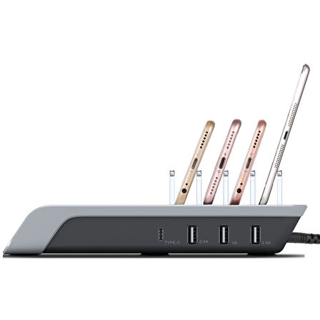 ALLY Multiport 10W Wireless Kablosuz Şarj Cihazı Organizer Stand