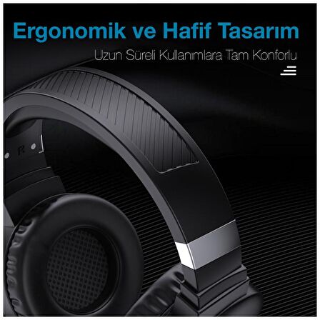 Hxsj F16 Rgb Işık Mikrofonlu Kulaküstü Oyuncu Kulaklığı SİYAH