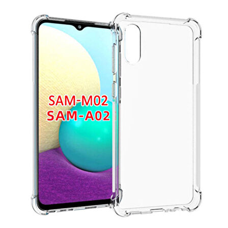 SM Galaxy A02 - M02 Anti-Drop Shockproof Darbe Emici Silikon Kılıf