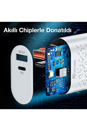 Uslion Bk-384 USB 20 Watt Hızlı Şarj Aleti Beyaz