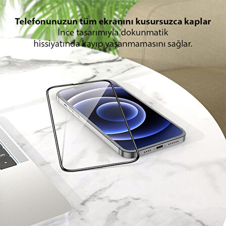 GOR iPhone 13 Mini 5.4 9D Hardening Tempered Full Cam Ekran Koruyucu