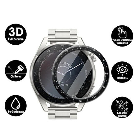 Huawei Watch 3 Pro 3D Full Kaplama Ekran Koruyucu PET+PMMA