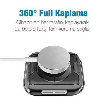 Ally Apple Watch Uyumlu 7 45MM 360 Koruma Ultra Slim Silikon Kılıf