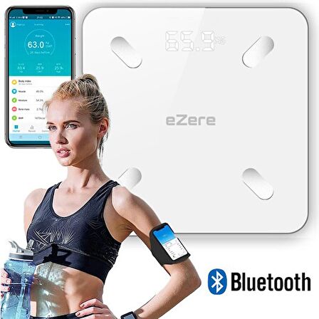 Ezere Body Composition Scale Yağ Ölçer Fonksiyonlu Akıllı Bluetooth Tartı Baskül EZ-35094