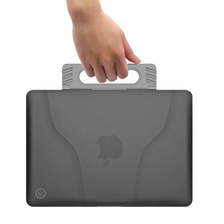 Ally Macbook Pro 13.3 M1 A2338 (2020-2021) Portatif Alt Üst Kılıf Çanta SİYAH