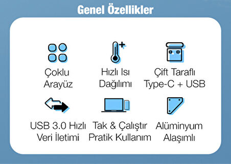 ALLY A-807 5in1 Type-C + USB Girişli USB 3.0 Çoğaltıcı Hub Adaptör