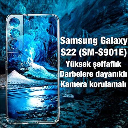 SM Galaxy S22 (SM-S901E) Kılıf Kamera Korumalı Şeffaf Silikon Kılıf