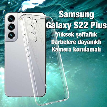 SM Galaxy S22 Plus Kılıf Kamera Korumalı Şeffaf Silikon Kılıf