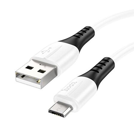 HOCO X82 Micro USB to USB 2.4A Silikon Data ve Şarj Kablosu BEYAZ