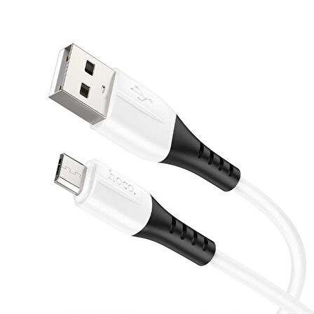 HOCO X82 Micro USB to USB 2.4A Silikon Data ve Şarj Kablosu BEYAZ