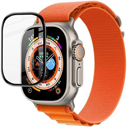 Ally Apple Watch Uyumlu Ultra 49MM 3D Full Kaplama Ekran Koruyucu Pet+Pmma AL-35738 