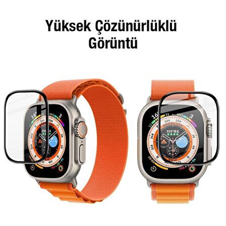 Ally Apple Watch Uyumlu Ultra 49MM 3D Full Kaplama Ekran Koruyucu Pet+Pmma AL-35738 