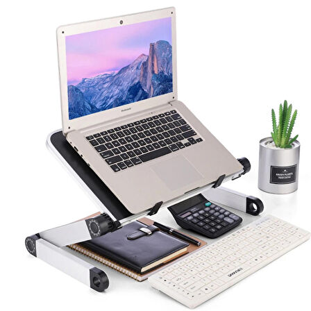 Ally YL-805 Katlanabilir Fanlı Dizüstü Laptop Standı SİYAH