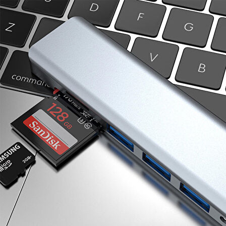 Universal 7in1 USB 3.1 HDMI 4K 30HZ 2K 1080P Type-C HUB Adaptör Dönüştürücü