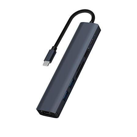 Universal BYL-2303 7 IN 1 Type-C To USB Dönüştürücü Çoğaltıcı Hub