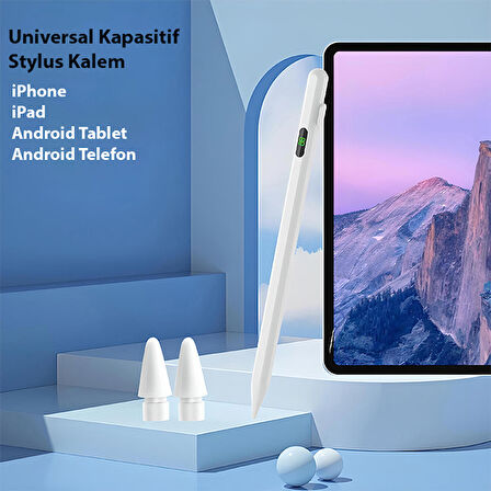 K-2268 Dijital Göstergeli Universal Kapasitif Stylus iPad Tablet Dokunmatik Kalem