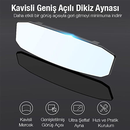 ALLY SD-2415 Kavisli Disbükey Genis Açili Araç Dikiz Aynasi 299x90mm