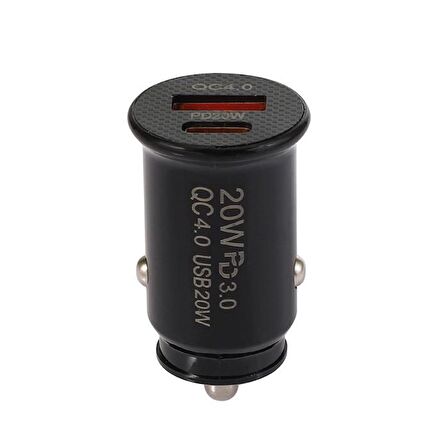 Ally TE-P10 USB ve Type-C Çıkışlı Araç Içi Çakmaklık Hızlı Şarj Başlığı