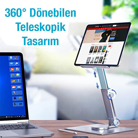 H06 360° Dönebilen Yükseklik Ayarlı Masa Üstü Tablet Standı