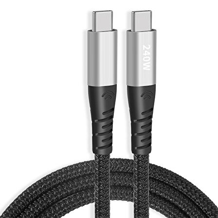 240W Type-C To Type-C Laptop Telefon Hızlı Data ve Şarj Kablosu