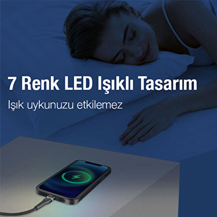 Led Işıklı 65W Type-C To Type-C Hızlı Şarj Halat Kablo 1m