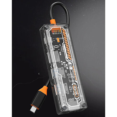 6in1 Type-c To USB3.0 + USB2.0 + Type-c PD 100W + HDMI + VGA + 3.5mm  Çoğaltıcı Hub
