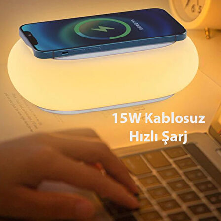 K31 Kablosuz Şarj Cihazı RGB Gece Lambası