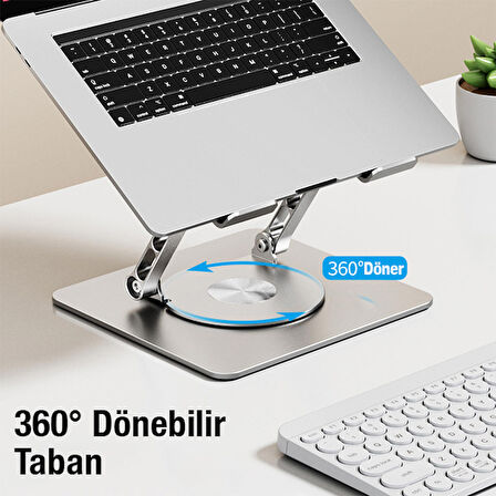 MC LS652 Premium 360 Dönebilen Ayarlanabilir ve Katlanabilir Alüminyum Laptop-Bilgisayar Standı