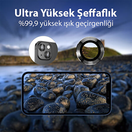 ALLY iPhone 15/15 Plus Tempered Kamera Lens Koruma Cami