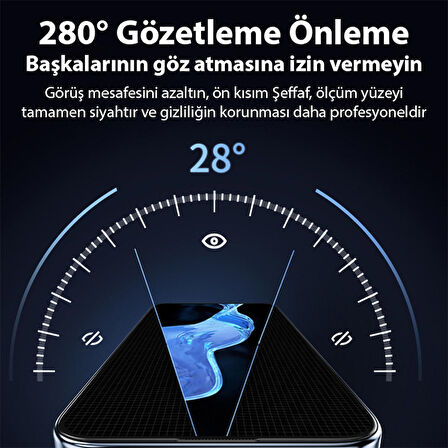 iPhone 15 Pro Privacy Hayalet Full Koruma Tempered Cam Ekran Koruyucu