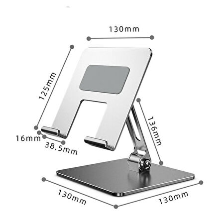 Metal Masaüstü Ayarlanabilir Tablet Tutucu Masa Standı MT1341 (Gri)