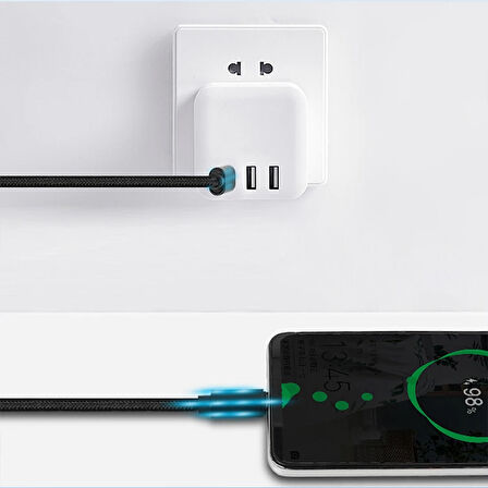 iPhone 15 65W Type-C to Type-C Hızlı Şarj ve Data Kablosu 2m (Siyah)