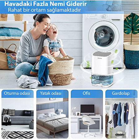 EZERE H2102 Dehumidifer 1000ml Banyo-Mutfak-Oda Nem Alma Cihazi
