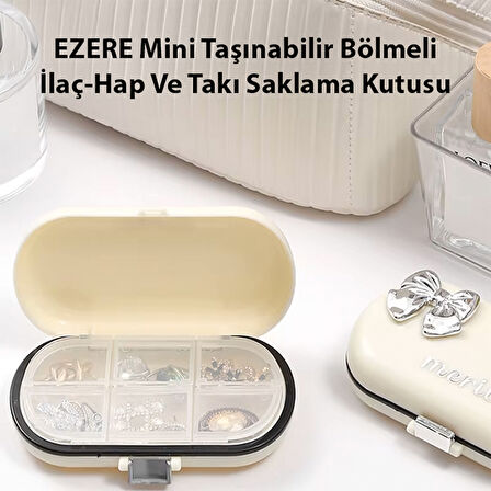 EZERE Mini Tasinabilir Bölmeli Ilaç-Hap Ve Taki Saklama Kutusu