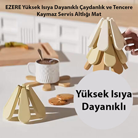 EZERE Yüksek Sicakliga Dayanikli Bardak Ve Tencere Kaymaz Servis Altligi