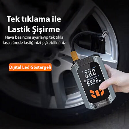 EZERE ST-9632D Tasinabilir Araç Lastik Sisirme Ve Starter Akü Takviye Seti